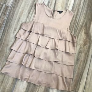 Theory lavender champagne ruffle top